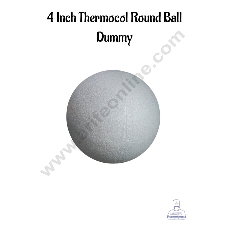 4 Inch Thermocol Round Ball Dummy | Styrofoam Ball Dummy - 1 pc - CAKE DECOR