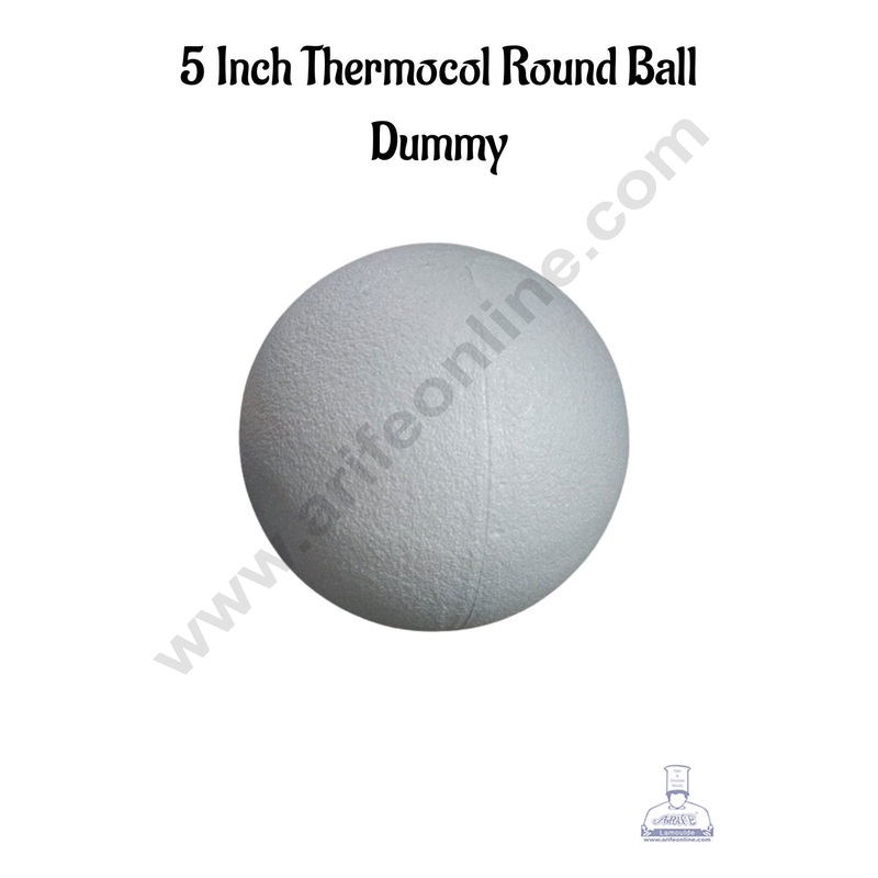 5 Inch Thermocol Round Ball Dummy | Styrofoam Ball Dummy - 1 pc - CAKE DECOR