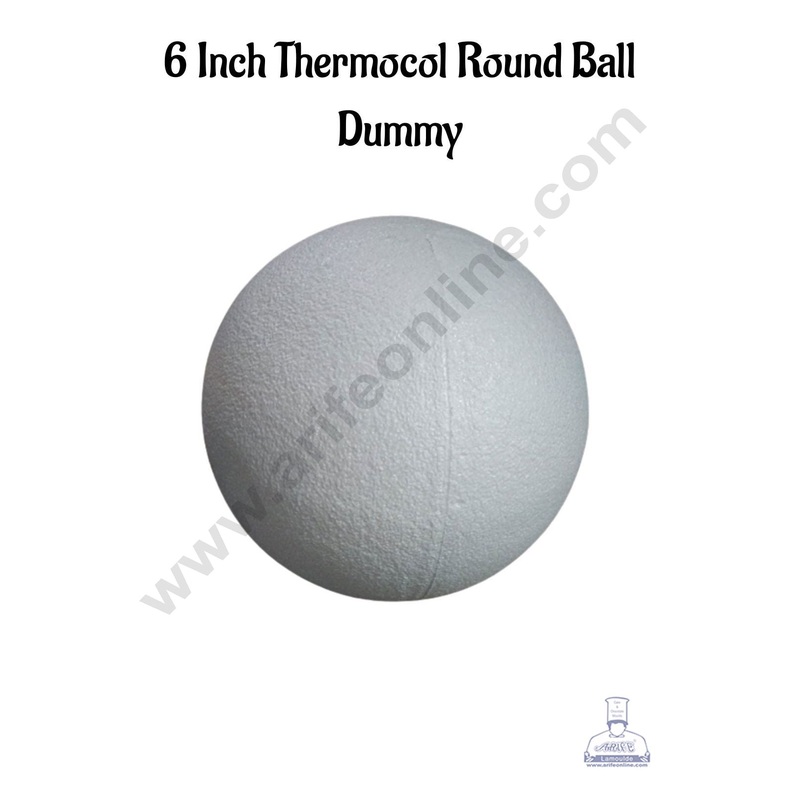 6 Inch Thermocol Round Ball Dummy | Styrofoam Ball Dummy - 1 pc - CAKE DECOR