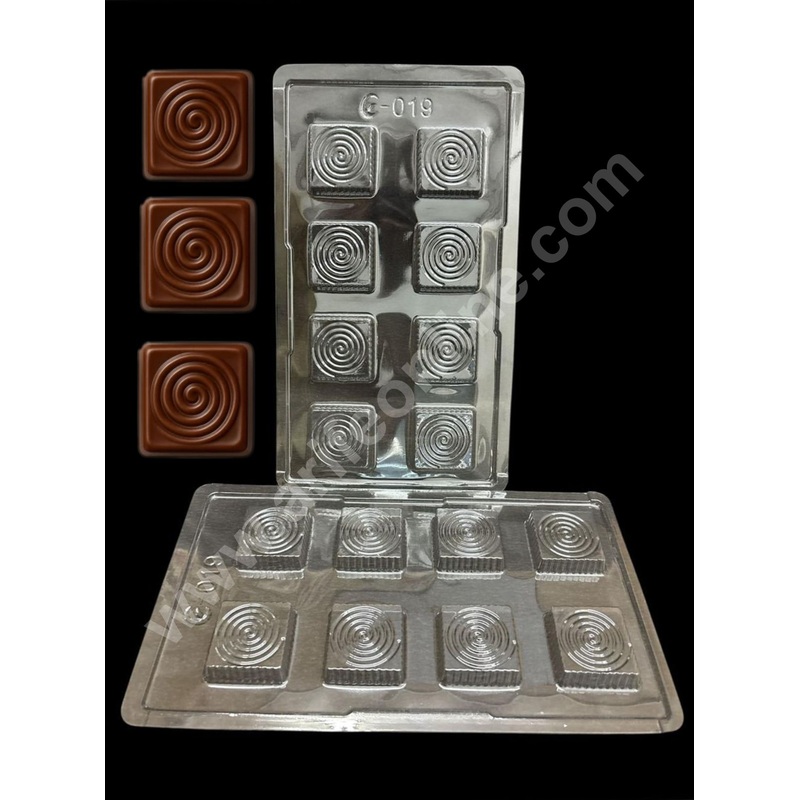 8 Cavity Spiral Shape Mould PVC Chocolate mould (1 pcs pack) E-019- CAKE DECOR