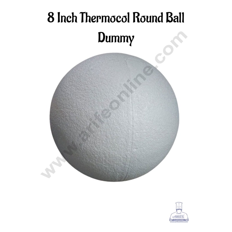 8 Inch Thermocol Round Ball Dummy | Styrofoam Ball Dummy - 1 pc - CAKE DECOR