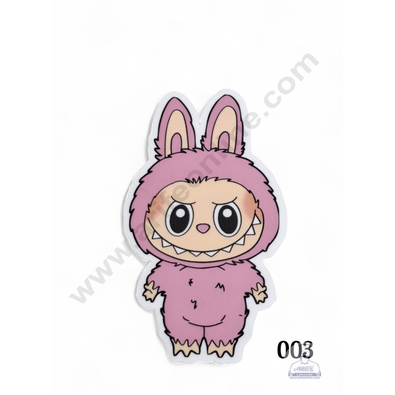 Acrylic Digital Print Labubu Topper - 003 - Light Pink - CAKE DECOR
