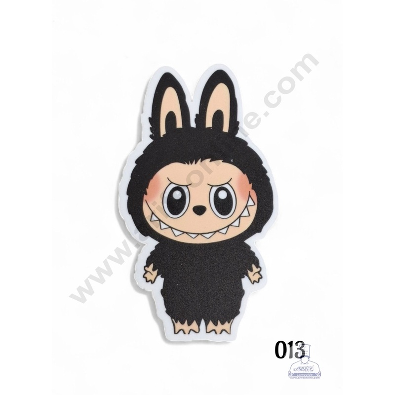 Acrylic Digital Print Labubu Topper - 013 -  Black - CAKE DECOR