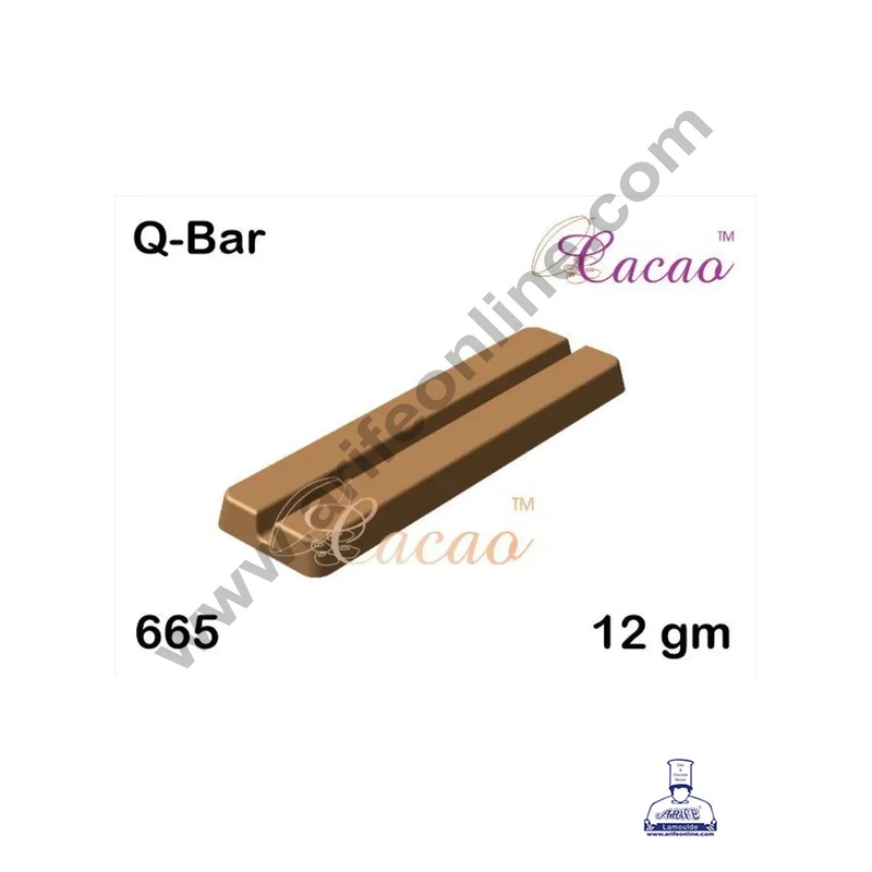 CAKE DECOR 8 Cavity PVC Chocolate Mould Q - Bar | Rectangle Shape | (1 pcs pack)