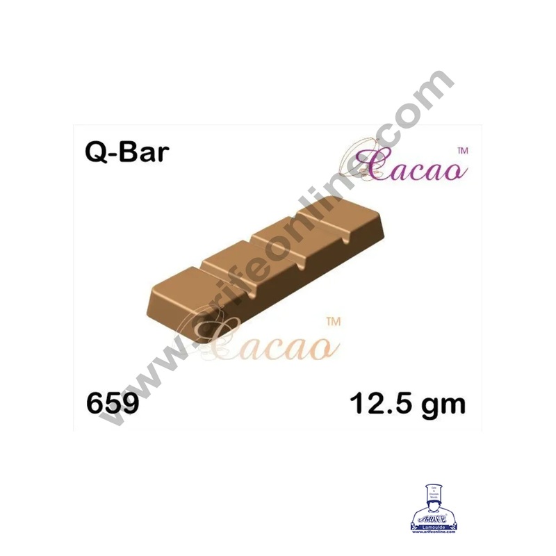 CAKE DECOR 8 Cavity PVC Chocolate Q - Bar | Square Shape(1 pcs pack)