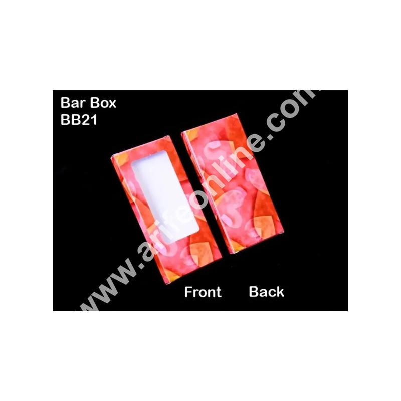 CAKE DECOR Heart Theme Pink Chocolate Bar Box - (Pack of 10 Pc)