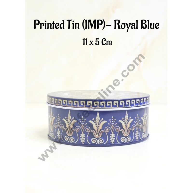 CAKE DECOR Printed Dream Tin (IMP) | Dream Cake Tin Torte cake Cookie Cake Tin - Royal Blue Color - 11 cm X 5cm