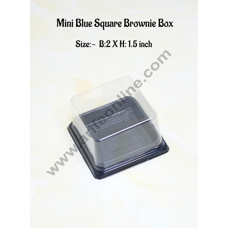 CAKE DECOR PVC Mini Square Brownie Box With Black Base Cake Box | Dessert Packaging (10 Pcs Pack)