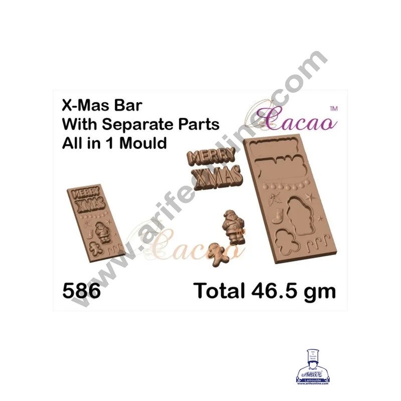 CAKE DECORChristmas Theme Bar with Seperate Parts All in 1 Mould PVC Chocolate mould(1 pcs pack)