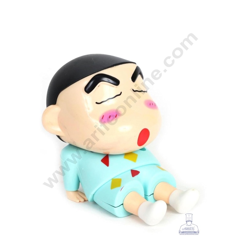 Cute Shinchan Sitting Cartoon Character Toy | Cake Topper - Blue - CAKE DECOR
