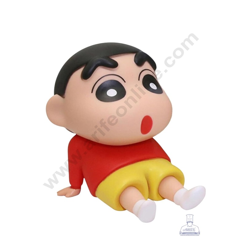 Cute Shinchan Sitting Cartoon Character Toy | Cake Topper - Red - CAKE DECOR