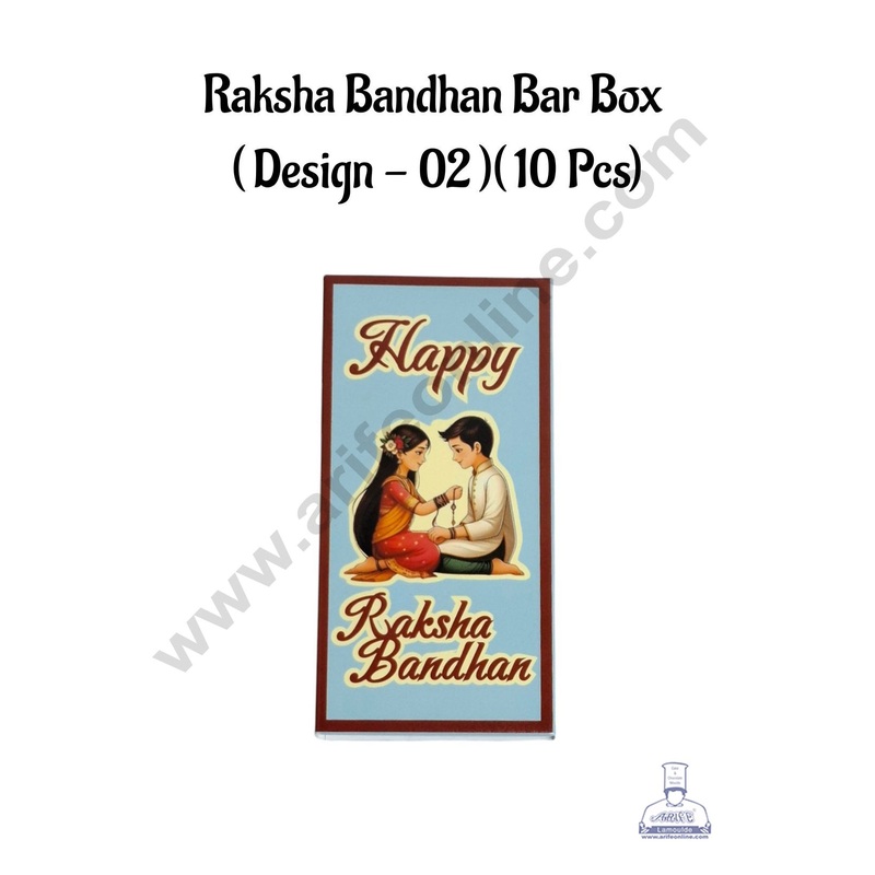 Happy Raksha Bandhan Bar Box - Design 02 ( Pack of 10 Pcs ) - CAKE DECOR