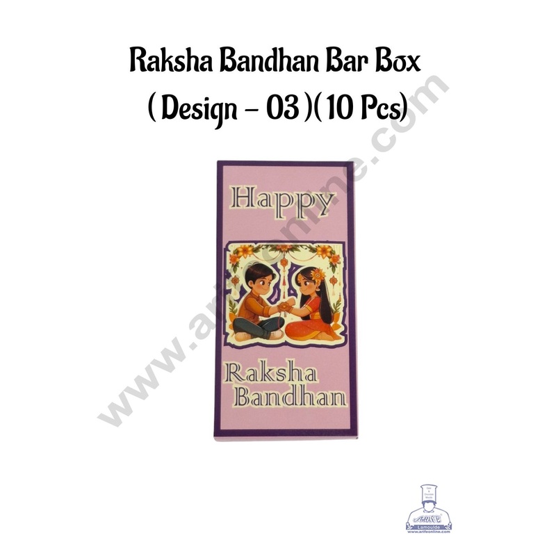 Happy Raksha Bandhan Bar Box - Design 03 ( Pack of 10 Pcs ) - CAKE DECOR