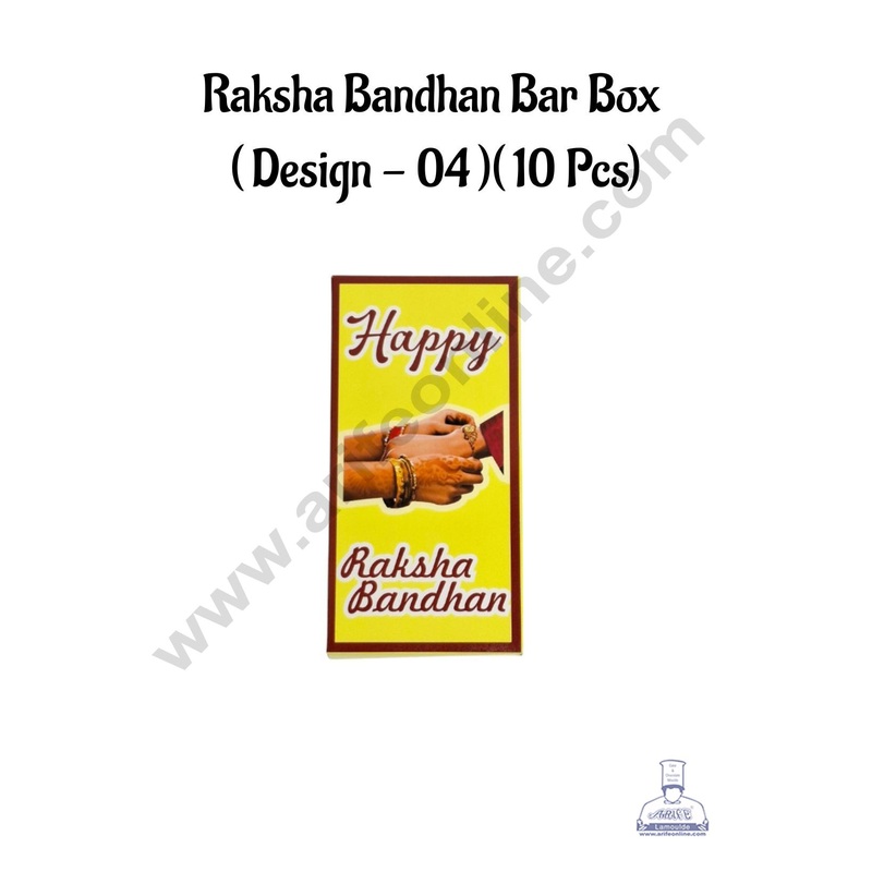 Happy Raksha Bandhan Bar Box - Design 04 ( Pack of 10 Pcs ) - CAKE DECOR