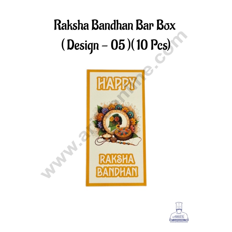 Happy Raksha Bandhan Bar Box - Design 05 ( Pack of 10 Pcs ) - CAKE DECOR