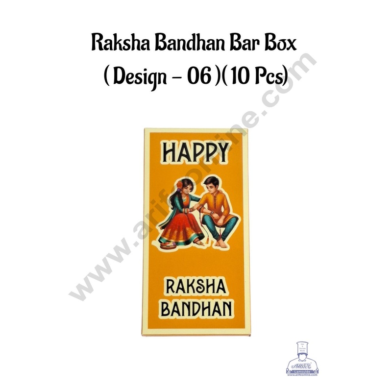 Happy Raksha Bandhan Bar Box - Design 06 ( Pack of 10 Pcs ) - CAKE DECOR