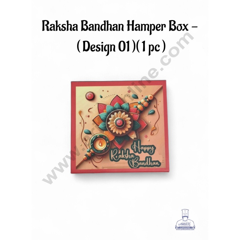 Happy Raksha Bandhan Hamper box - ( Design - 01)(1 Pc)  - CAKE DECOR