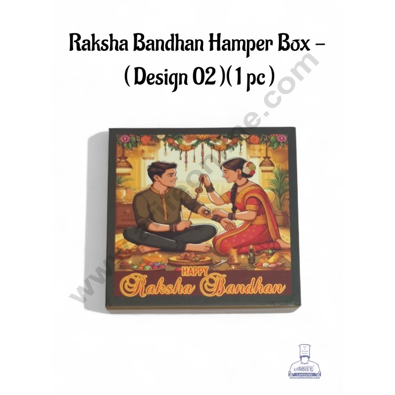 Happy Raksha Bandhan Hamper box - ( Design - 02)(1 Pc)  - CAKE DECOR