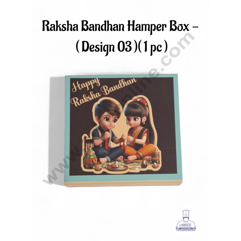 Happy Raksha Bandhan Hamper box - ( Design - 03)(1 Pc)  - CAKE DECOR