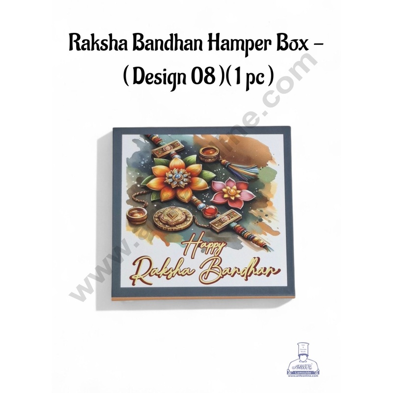 Happy Raksha Bandhan Hamper box - ( Design - 08)(1 Pc)  - CAKE DECOR