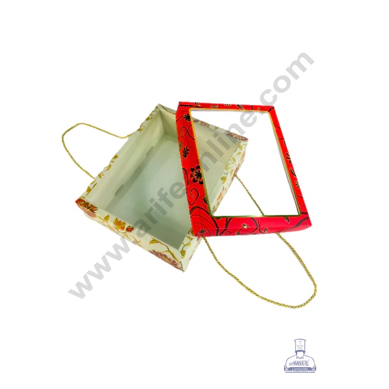 Majestic Marigold Design Hamper Box With Rope Handle - (1 Pc Pack) -  CAKE DECOR