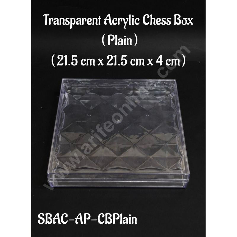 Transparent Acrylic Chess Box (Plain)Container For Sweet And Confectionery (Pack of 1) - CAKE DECOR