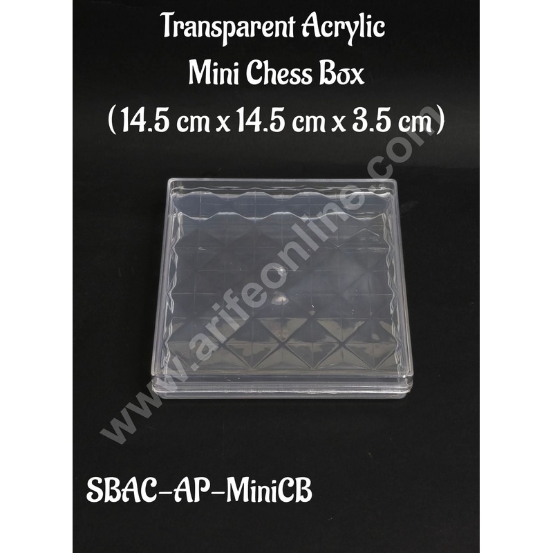 Transparent Acrylic Mini Chess Box For Sweet And Confectionery (Pack of 1) - CAKE DECOR