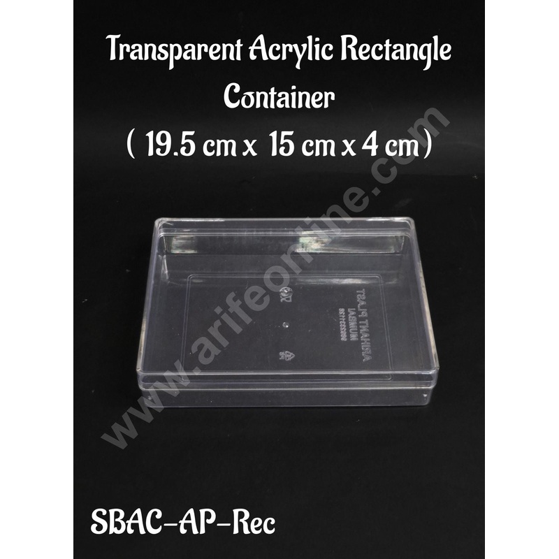 Transparent Acrylic Rectangle Container For Sweet And Confectionery (Pack of 1) - CAKE DECOR