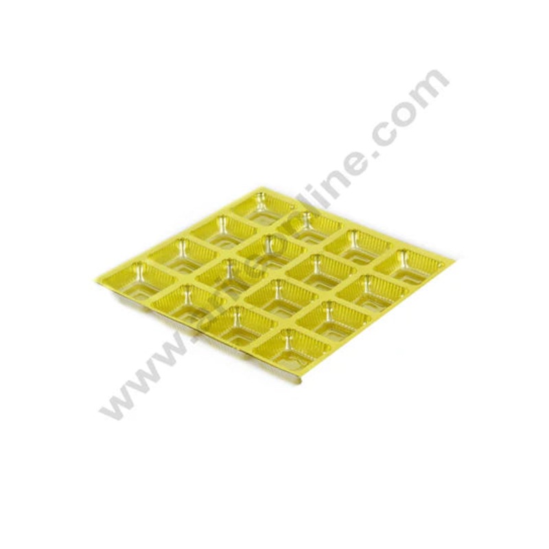 16 Cavity Cake Decor Golden Metallic Color Chocolate Cavity Tray (Pack of 10 pcs) - CAKE DECOR