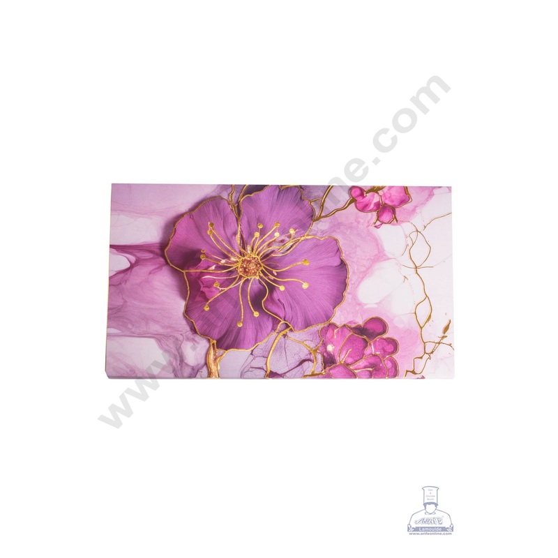 18 Cavity Floral Traditional Design Sliding Chocolate Box Without Cavity - Purple  ( 1 Pc ) - CAKE DECOR