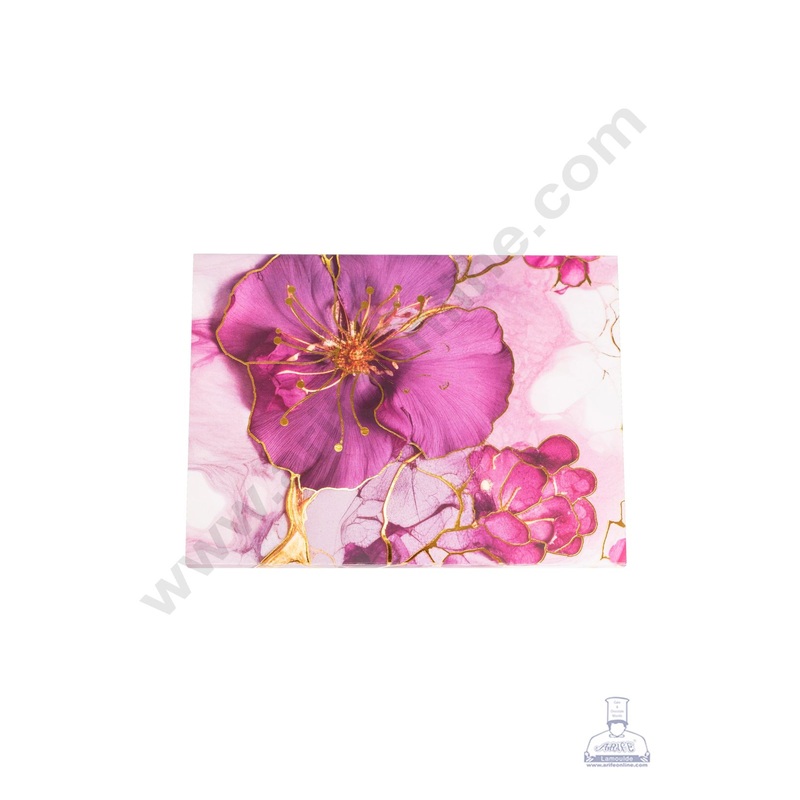 6 Cavity Floral Traditional Design Sliding Chocolate Box Without Cavity - Purple  ( 1 Pc ) - CAKE DECOR