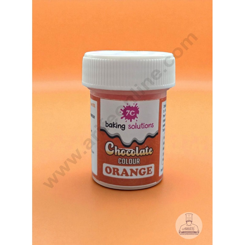 7C Edible Chocolate Colour Powder  Orange (5g) | Food Colour for Chocolates, Cakes & Desserts