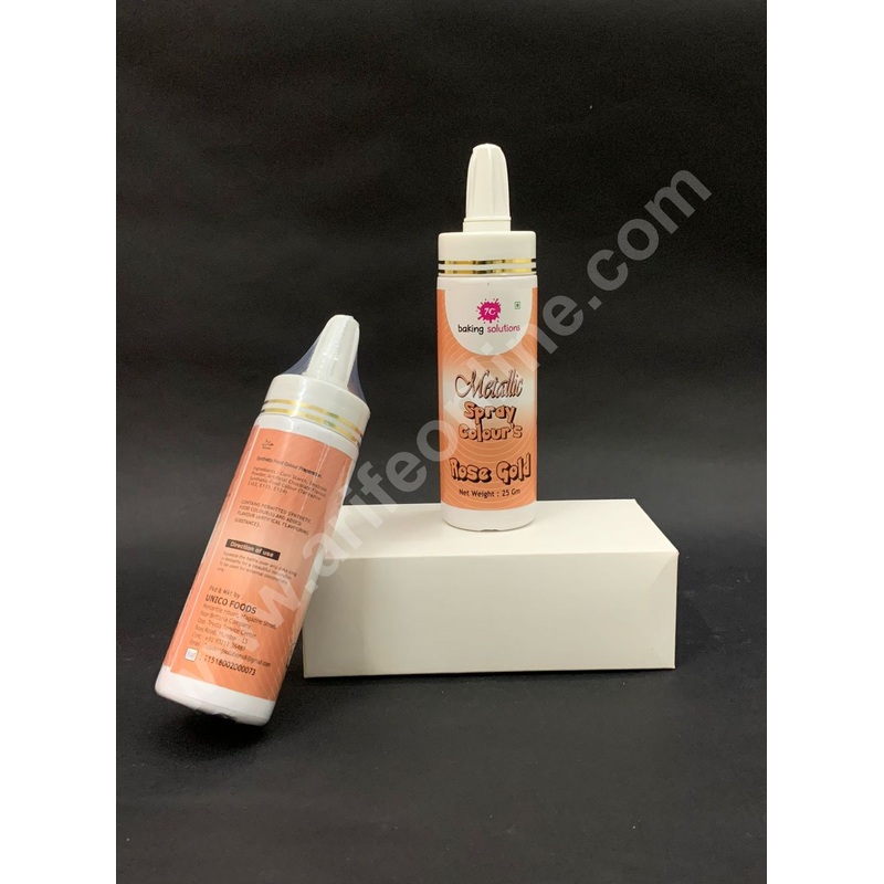 7C Edible Puff Colour Food Colour Powder Spray for Cakes Decoration - Rose Gold ( 25 gm )