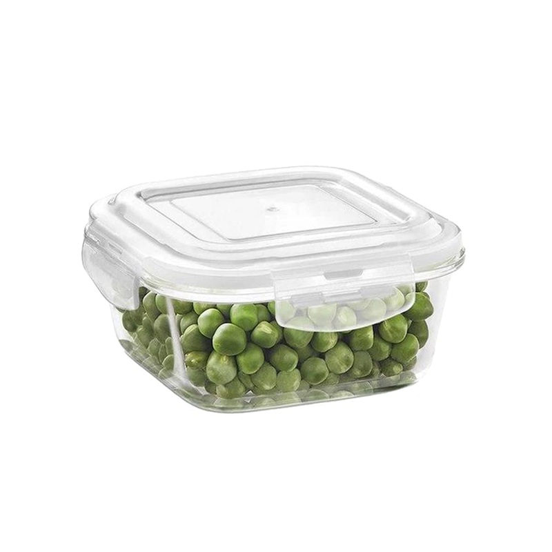 Borosil Klip N Store Square Glass Storage Container | Microwave & Oven Safe | Transparent | 1 Pc