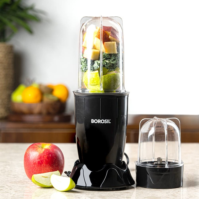 Borosil NutriFresh PB31 400 Watts Portable Mini-Blender Grinder & Smoothie Maker | Black