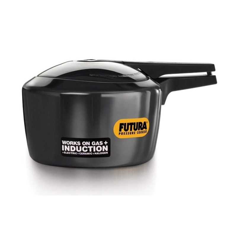 Hawkins Futura Hard Anodised Pressure Cooker | Induction Compatible | Black