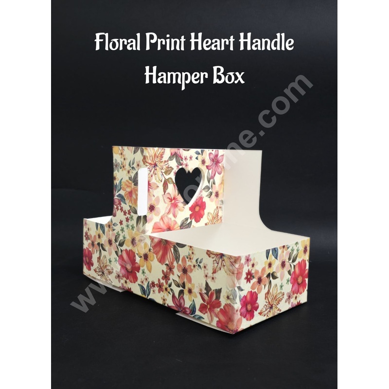 Heart Handle Hamper Box  (Floral)  | Gift Box | Gift Box With Heart Handle (1 Pcs Pack) CAKE DECOR