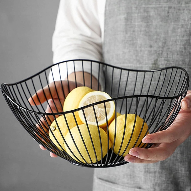 Softel Metal Wave Fruit Basket | Black