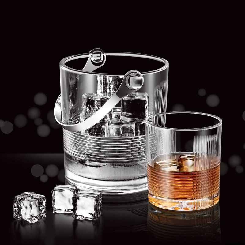 Treo Ecstasy On The Rocks - 1 Ice Pail + 6 Tumblers | Transparent | Set of 7 Pcs