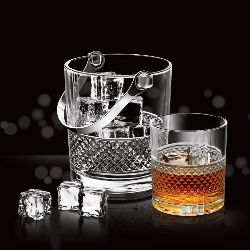 Treo Relish On The Rocks - 1 Ice Pail + 6 Tumblers | Transparent | Set of 7 Pcs