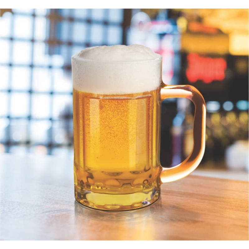 Treo Roarr Cool 405 ML Glass Beer Mug | Transparent | 2 Pcs