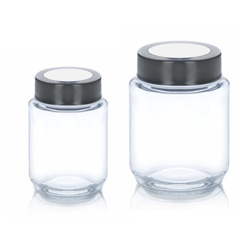 Yera X-Series KRM Glass Storage Jar with Steel Lid | Transparent | 1 Pc
