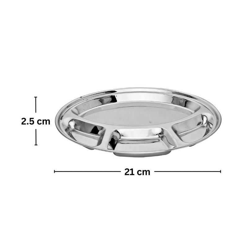 Bengani Stainless Steel 22 Gauge Deluxe Plate | Bhojan Thal | 1 Pc
