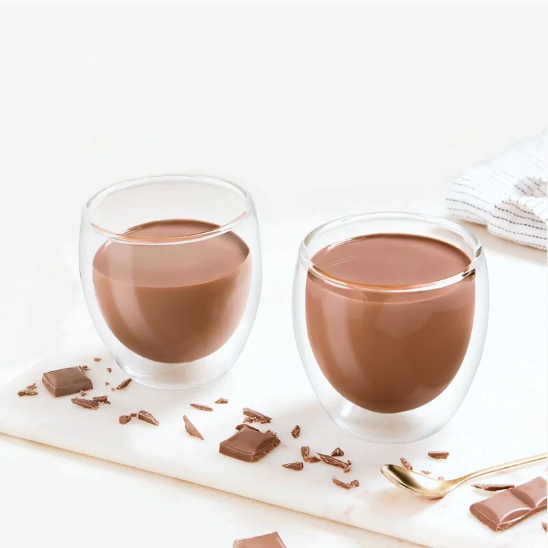 Borosil Bella 300 ML Double Wall Glass Tumbler | Transparent | Set of 2 Pcs