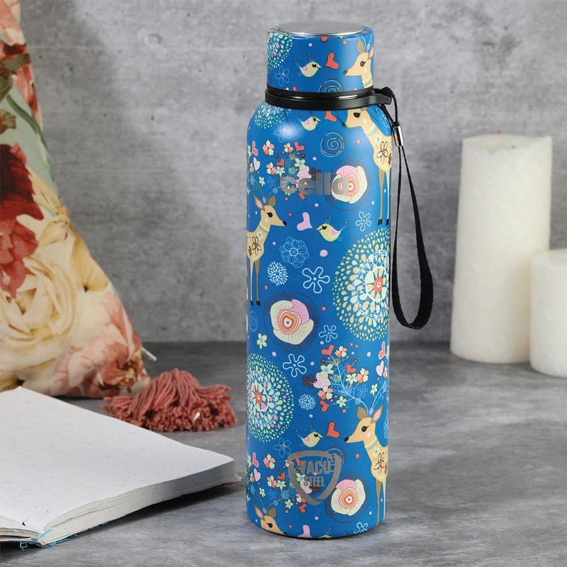 Cello Deezee Kent 900 ML Tuff Steel Water Bottle with Durable DTP Coating | 1 Pc