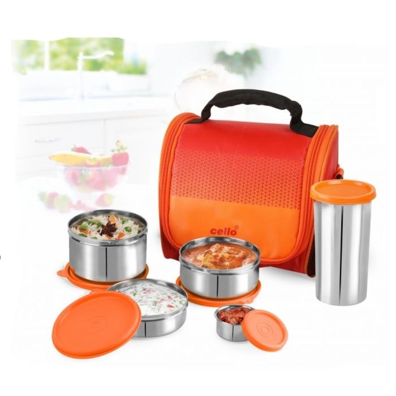 Cello Stainless Steel Matiz Max Fresh Lunch Box Combo | 5 Containers