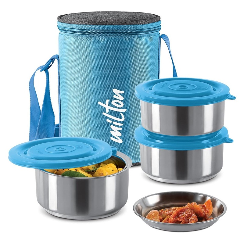 Milton Stainless Steel Ambition 3 Container Tiffin with Jacket