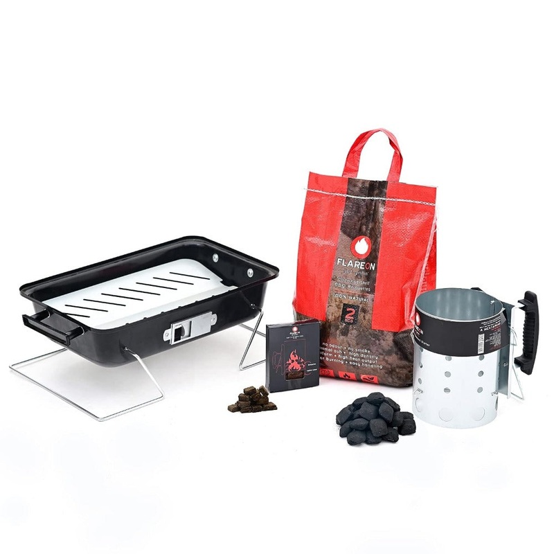 Flareon Grillin 101 Series Combo - Skipper House Party BBQ Grill + Starter Kit | Black