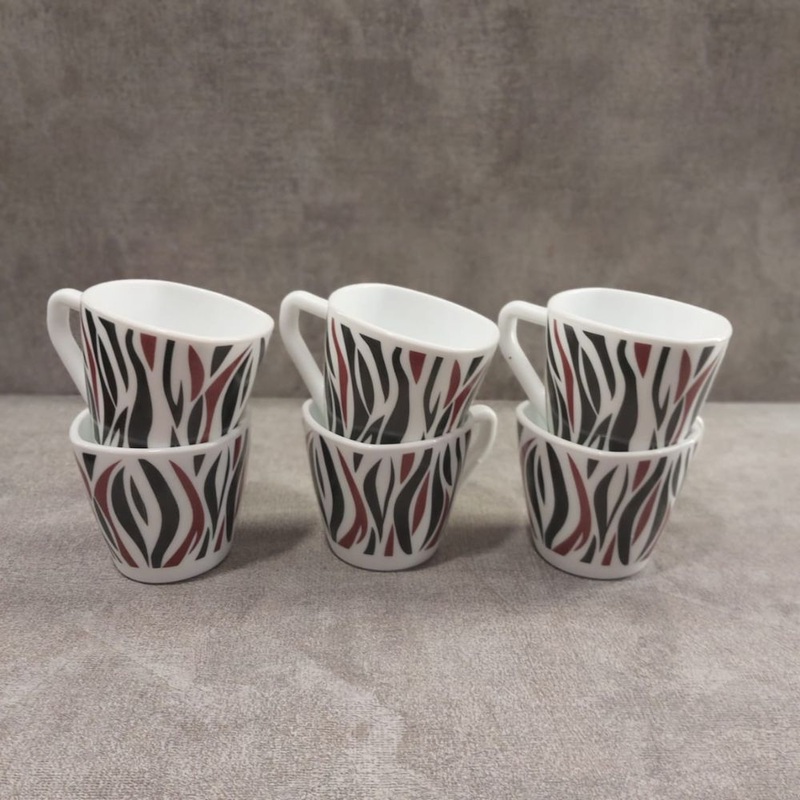 Larah By Borosil Rocky Brown 160 ML Cup Set | Set of 6 Pcs