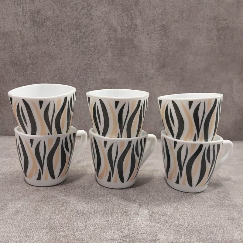 Larah By Borosil Rocky Gold 160 ML Cup Set | Set of 6 Pcs